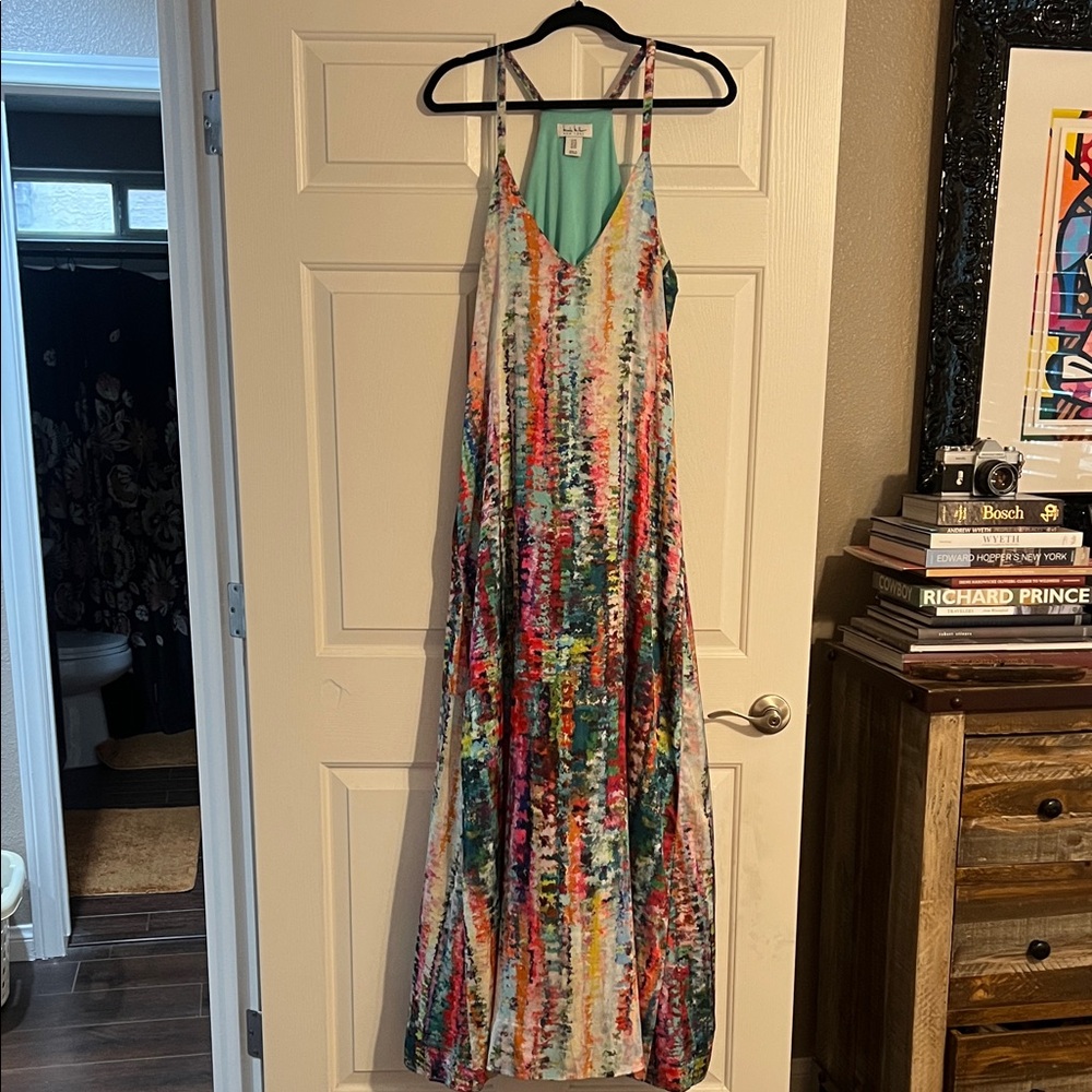 Nicole Miller Multicolor Striped Maxi Dress